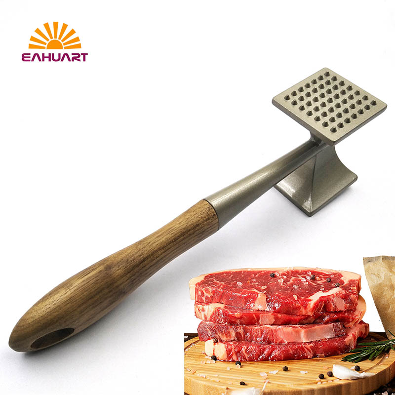 Custom Premium Meat Hammer with Anti-Slip Wooden Handle