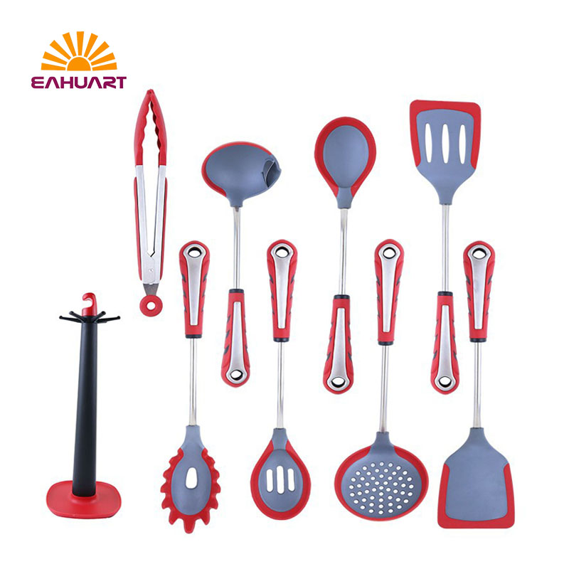 Premium Red Silicone Kitchen Utensil Set - Cooking Tools