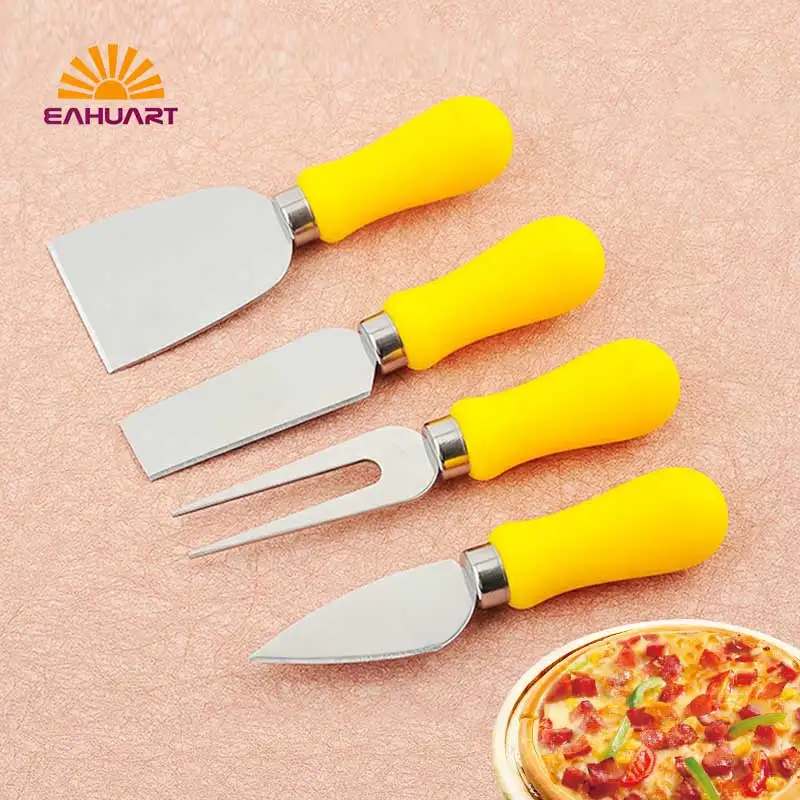 Premium 4-Piece Cheese Knife Fork Set with Stylish Shapes 