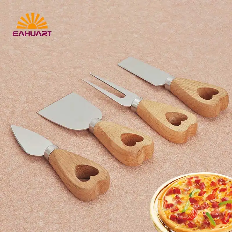 Premium 4-Piece Cheese Knife Fork Set for Cheese Platter