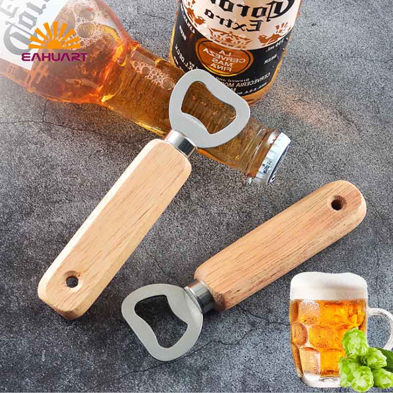Custom Logo Wood Handle Bottle Opener - Personalized Opener